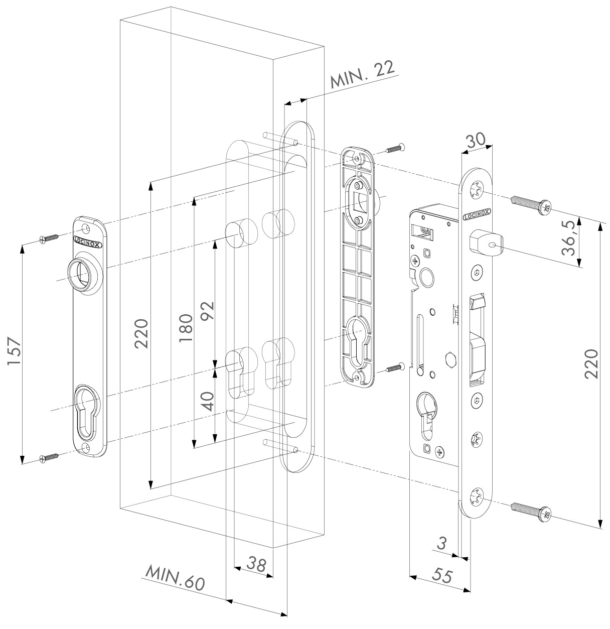 LOCINOX H-METAL – brėžinys