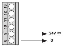 ROBO600 – originalus detalės vaizdas: 8 = 0 V, 9 = +24 V DC ROBO600 – originalus detalės vaizdas: 8 = 0 V, 9 = +24 V DC