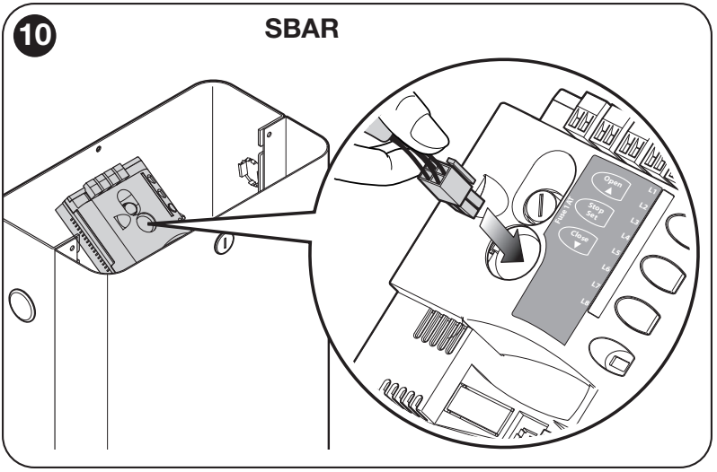 NICE SBAR – atskira XBA7 švyturėlio jungtis