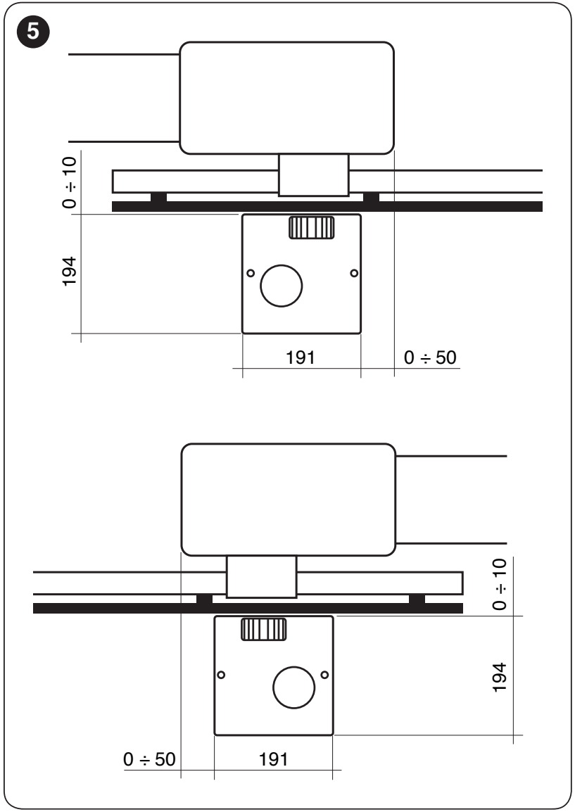 NICE SLIGHT SLH400 – montavimo geometrija ties krumpliastiebiu