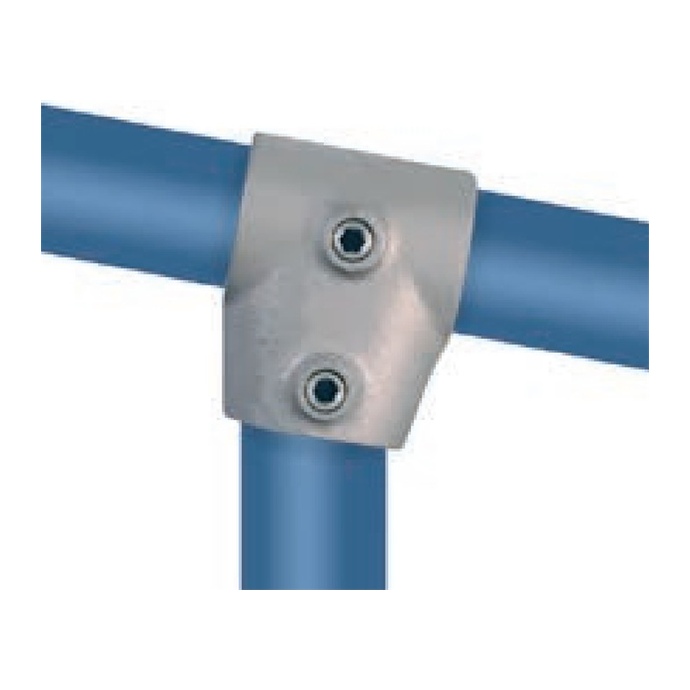 Cinkuota kampinė jungtis 42,4 mm skersmens vamzdžiams, siaura T forma, 0°–11°