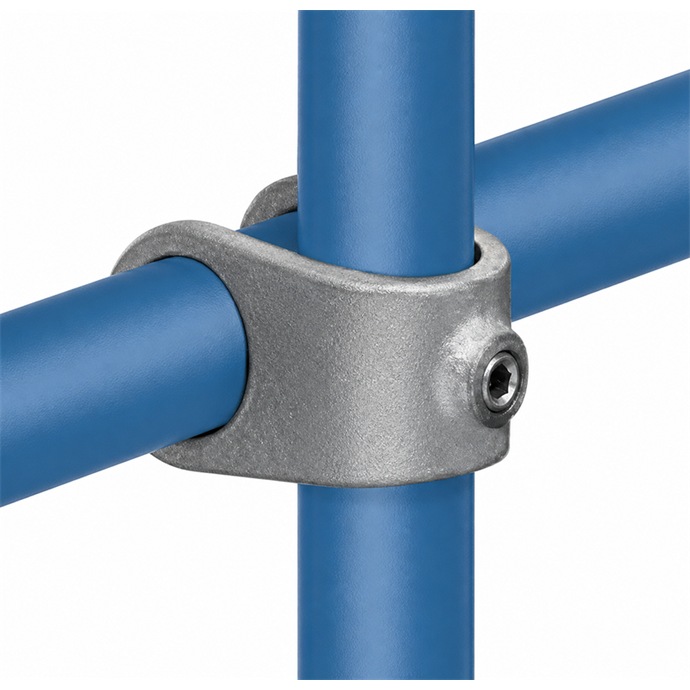 Cinkuota 48,3 mm vamzdžių jungtis, apkabos tipo, vientiso kryžiaus formos