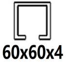 C profiliui 60x60x4 mm