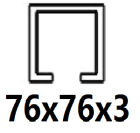 C profiliui 76x76x3 mm