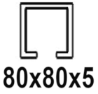 C profiliui 80x80x5 mm