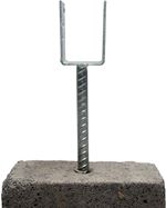 U formos 60 mm tvirtinimo pagrindas su armatūros strypu U formos 60 mm tvirtinimo pagrindas su armatūros strypu