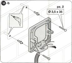 8. Pritvirtinkite fotoelementų korpusus prie sienos arba stulpo 8. Pritvirtinkite fotoelementų korpusus prie sienos arba stulpo