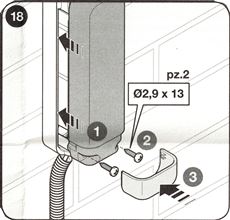 13. Uždėkite fotoelementų dangtelį, priveržkite varžtus ir uždėkite aklę 13. Uždėkite fotoelementų dangtelį, priveržkite varžtus ir uždėkite aklę