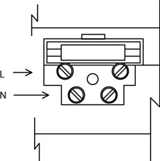 NICE Moonclever MCMC424L pavaros maitinimo prijungimo schema – fazė ir nulis