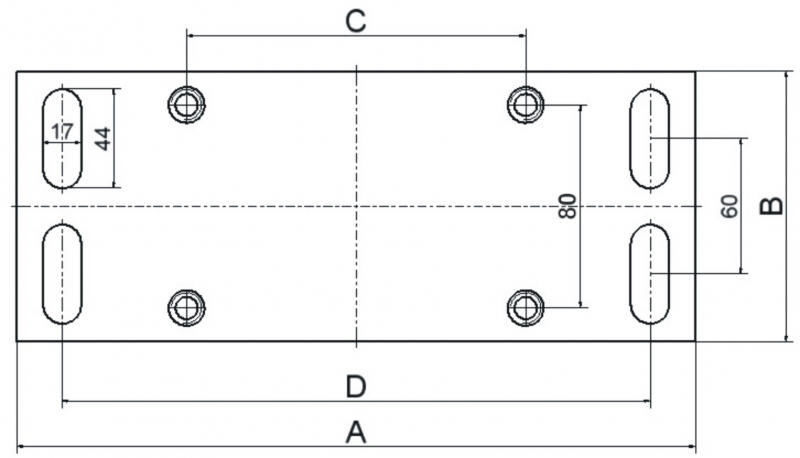 Vežimėlio montavimo plokštės matmenys
