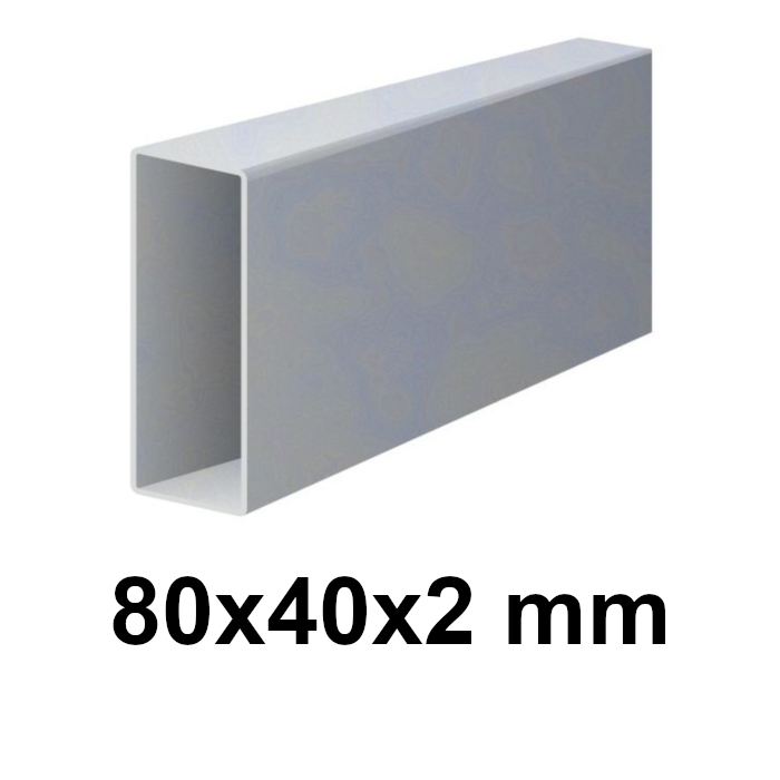 Cinkuotas profilis 80 × 40 × 2 mm