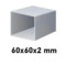 Cinkuotas kvadratinis profilis 60x60x2 mm, 6 m